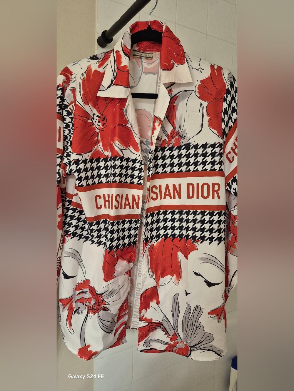Ladies Red And White Long Sleeve